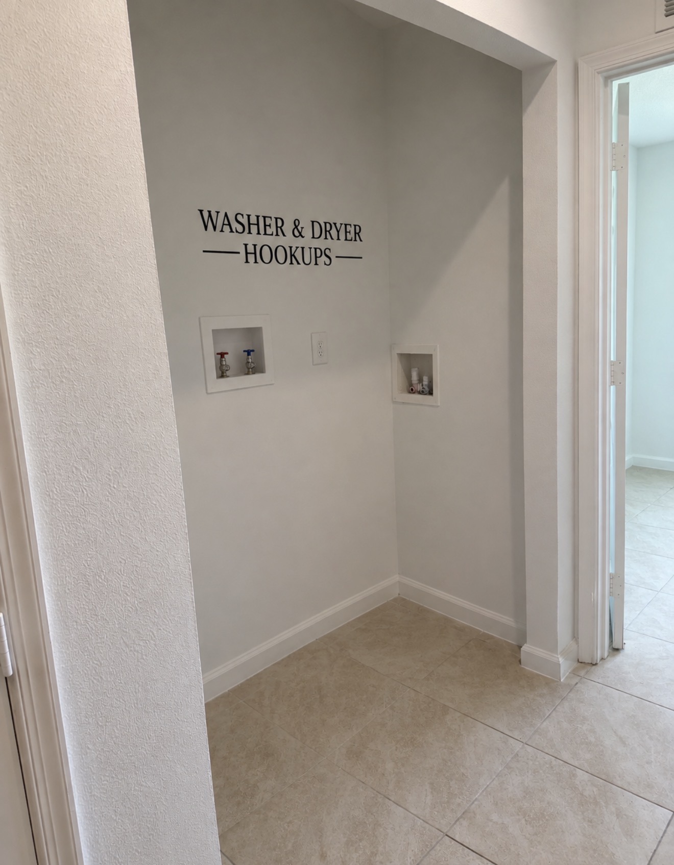 Dedicated washer and dryer hookups in each villa